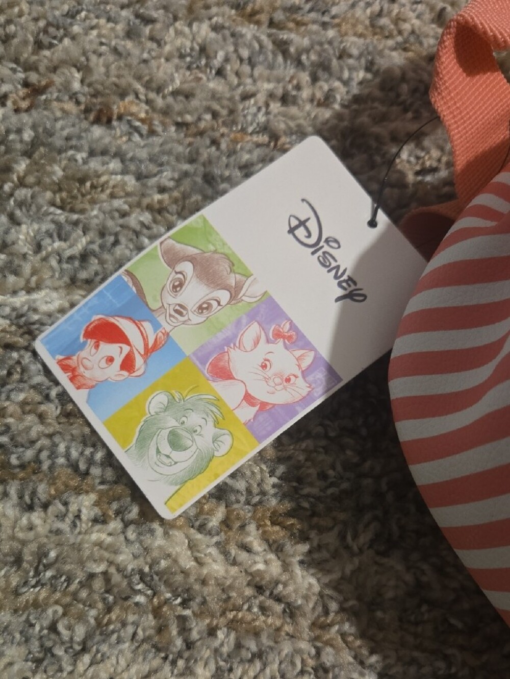 🦋Disney Marie Pink and White Striped Mini Backpack - Picture 2 of 5